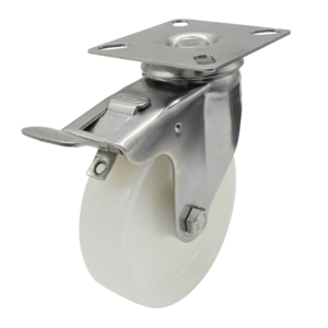 100mm Nylon Wheel 70kg Capacity Stainless Steel Brake Castor (S4730B)