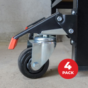 Workbench Castors Kit (1 Set of 4 castors) - Fixed Mounting Plates (WBC001SET)